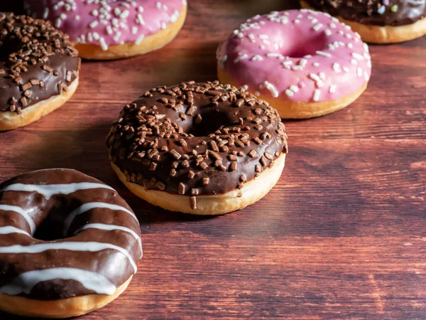 Donuts São Recém Assados Belo Fundo — Fotografia de Stock