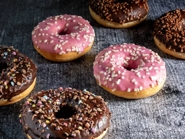 Donuts São Recém Assados Belo Fundo — Fotografia de Stock