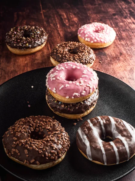 Donuts São Recém Assados Belo Fundo — Fotografia de Stock