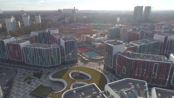 Modern Mimari Ukrayna Nın Başkenti Kyiv Yeni Bir Yerleşim Yerinin — Stok video