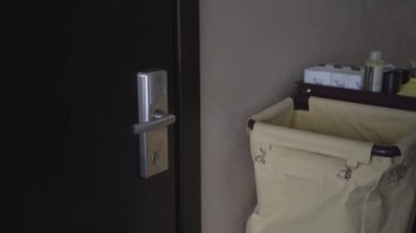 Otel temizliği görüntüleri, temizlikçi odası.