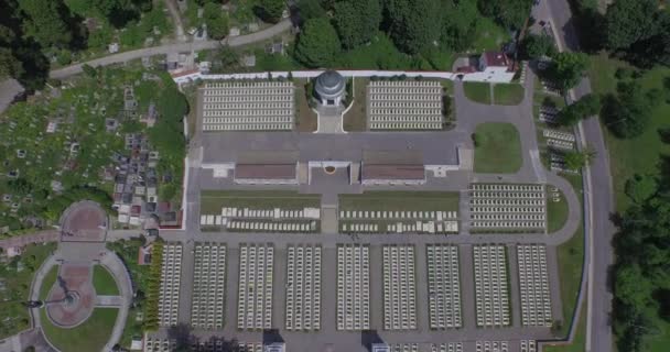 Повітряні Зйомки Личаківського Військового Кладовища Польських Солдатів Львові — стокове відео