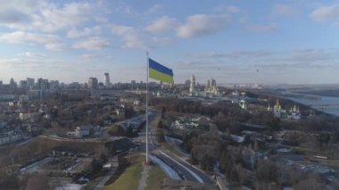 Kiev, Ukrayna hava şehri manzarası, şehir konsepti 