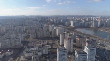 Kiev, Ukrayna hava şehri manzarası, şehir konsepti