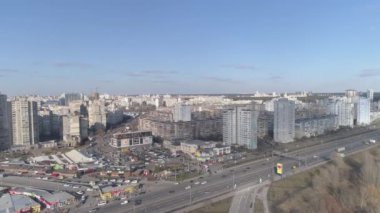 Kiev, Ukrayna hava şehri manzarası, şehir konsepti