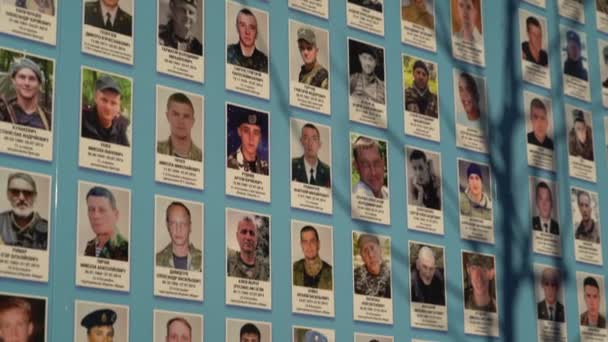 Kiev Ukraine Février 2022 Mur Mémoire Des Défenseurs Tombés Ukraine — Video