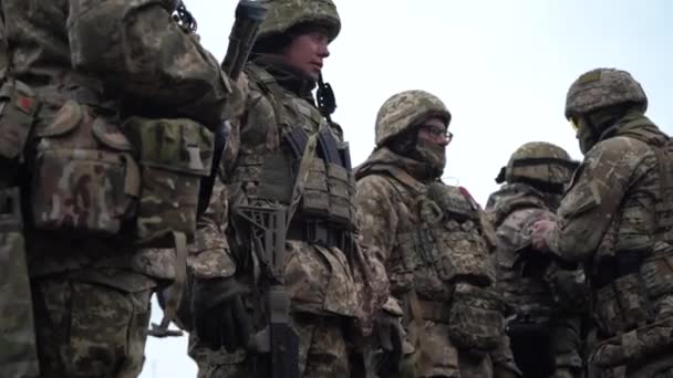 Kiev Ukraina Februari 2022 Ukraina Camp Ukrainian Reservists Utbildning Händelse — Stockvideo