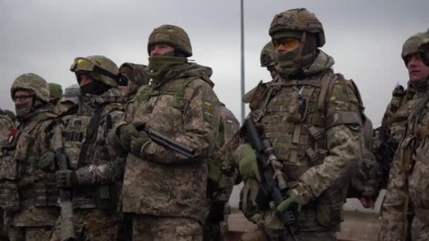 Ukraine Camp Ukrainian Reservists Training Case Russian Invasion Kyiv Ukraine — ストック動画