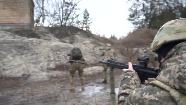 Kiev Ukraina Februari 2022 Ukraina Camp Ukrainian Reservists Utbildning Händelse — Stockvideo