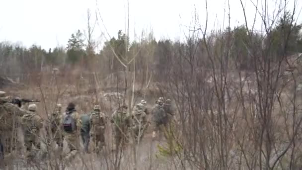 Ucrania Campamento Reservistas Ucranianos Entrenamiento Caso Invasión Rusa Kiev Ucrania — Vídeo de stock