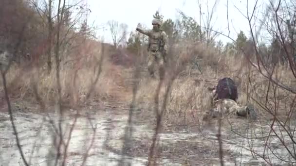 Volontari Della Difesa Territoriale Ucraina Allenano Resistere Alle Truppe Russe — Video Stock