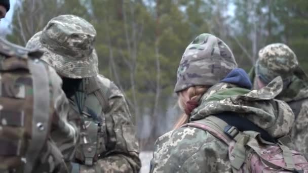 Ukraina Camp Ukrainian Reservists Utbildning Händelse Rysk Invasion Kiev Ukraina — Stockvideo