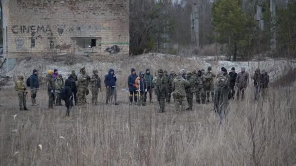 Ukrayna Ukrayna Yedek Birlikleri Kampı Rus Istilası Ihtimaline Karşı Eğitim — Stok video