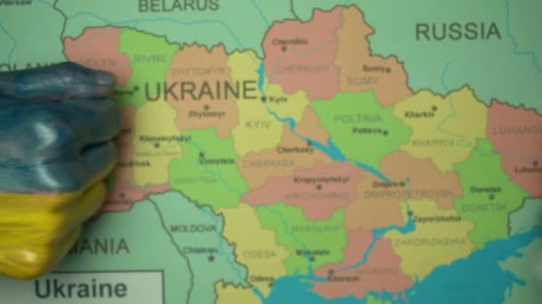 Símbolo Invasão Rússia Ucrânia — Vídeo de Stock