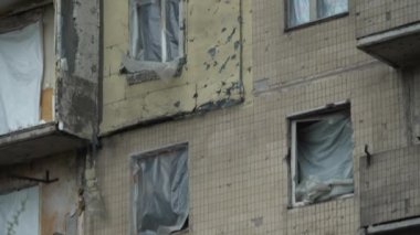 Destruction after the rocket attacks on Kyiv by the Russian army