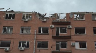 Destruction after the rocket attacks on Kyiv by the Russian army
