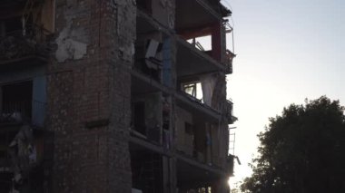 Destruction after the rocket attacks on Kyiv by the Russian army