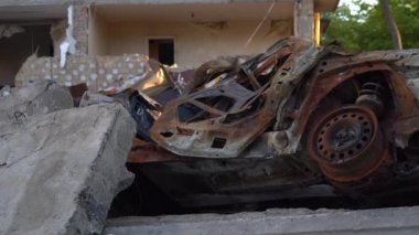 Destruction after the rocket attacks on Kyiv by the Russian army