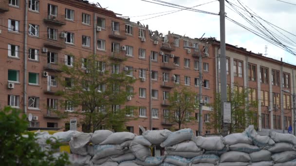 Destruction Rocket Attacks Kyiv Russian Army — Vídeo de Stock