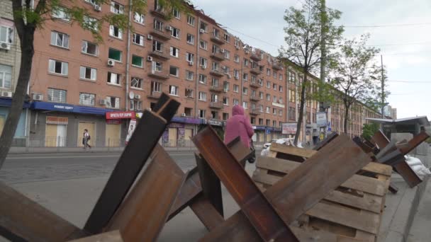 Kiew Ukraine Mai 2022 Ein Wohnhaus Kiew Das Nach Dem — Stockvideo
