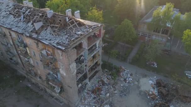 Destruction Rocket Attacks Kyiv Russian Army — Videoclip de stoc