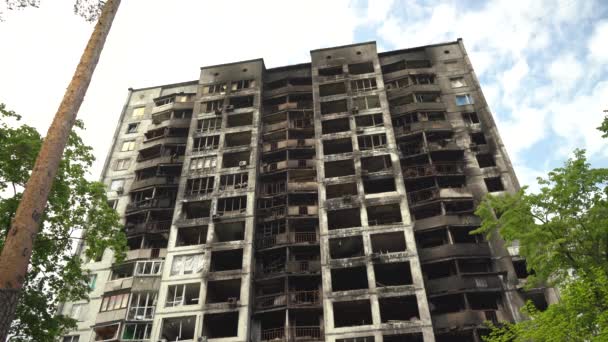 Руйнування Після Нападу Ракети Київ Російською Армією — стокове відео