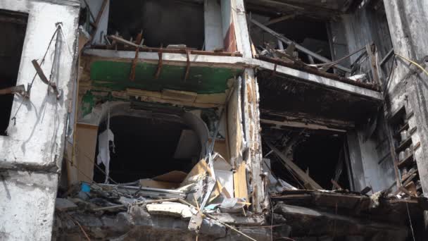 Destruction Rocket Attacks Kyiv Russian Army — Videoclip de stoc