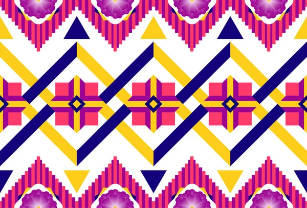 Retro Color Tribal Vector Patrón Sin Costura Impresión Arte Geométrico — Archivo Imágenes Vectoriales