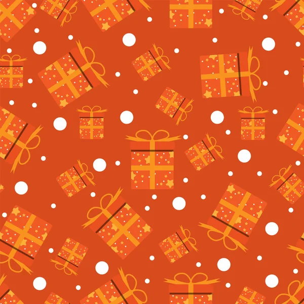 Turuncu arka planda hediye kutusu deseni yıldız desenli turuncu hediye kutusu renkli ambalaj, doğum günü koleksiyonu, Noel. Vektör Çizgi Film Tasarımı İçin