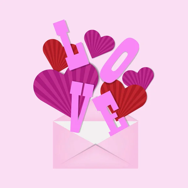 Pembe zarf, pembe zarf sevgililer günü konsepti, kağıt sanatı aşkı konsepti,