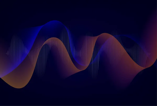 Abstract Wave Element Voor Design Digitale Frequentie Track Equalizer Gestileerde — Stockvector