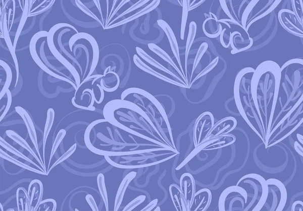 22091301 Nahtloses Muster Mit Floralen Kritzelmotiven Handgezeichnet Mit Kritzelbaren Texturen — Stockvektor