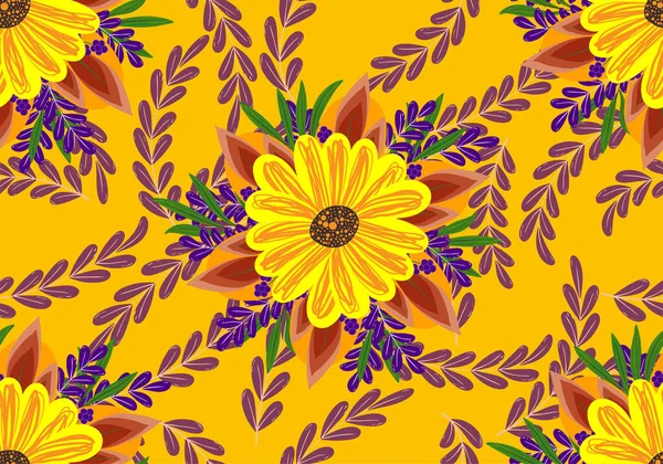 22092605 Çiçekli karalama motifli kusursuz desen. El karalama dokuları ve çiçek elementleriyle çizilmiş. Moda baskısı, ambalajı, arka planı ve el sanatları için çiçek karalama vektör tasarımı..