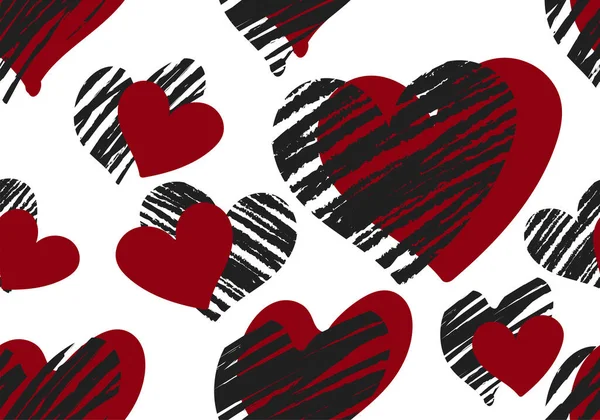 22100101 Kalp kusursuz desen, Aşk illüstrasyon kalpleri el çizimi arkaplan, kalp çizim vektör tasarımı moda baskısı, ambalaj, arka plan ve el sanatları için,