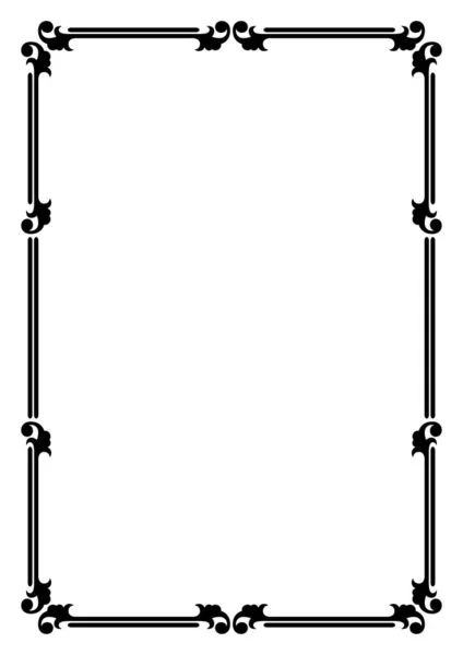 装饰黑色矩形框架 A4比例 — 图库矢量图片