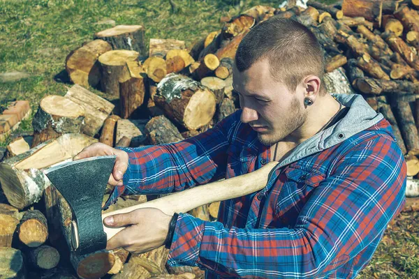 Acutely Sharpened Man Colony Firewood — Stock Photo, Image