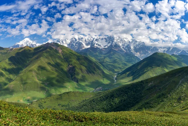 Das Kaukasische Dorf Uschguli Das Land Der Tausend Türme Swanischwili — Stockfoto