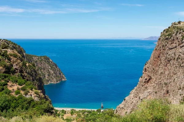 Vista Alta Garganta Profunda Del Valle Mariposa Fethiye Turquía — Foto de Stock