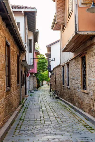 Casas Otomanas Calle Peatonal Principal Casco Antiguo Antalya Kaleici Distrito — Foto de Stock