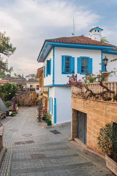 Casas Otomanas Calle Peatonal Principal Casco Antiguo Antalya Kaleici Distrito — Foto de Stock