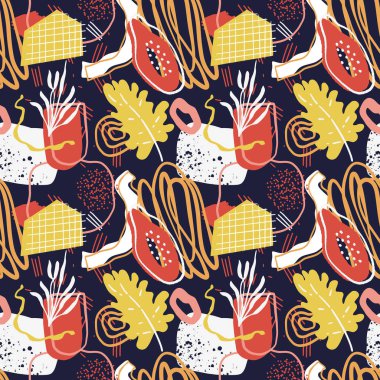 Modern orman kızlar ve erkekler için kusursuz vektör deseni