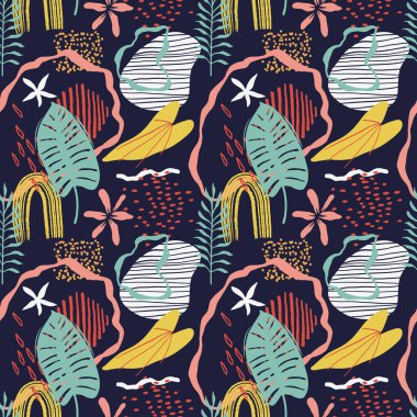 Modern orman kızlar ve erkekler için kusursuz vektör deseni