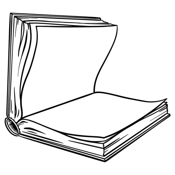 Vector handgetekend boek in doodle stijl. Open boeken isoleted op wit — Stockvector