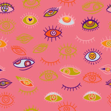 vector teenage seamless 70s retro floral pattern hippie style for textile design, fabric or wallpaper