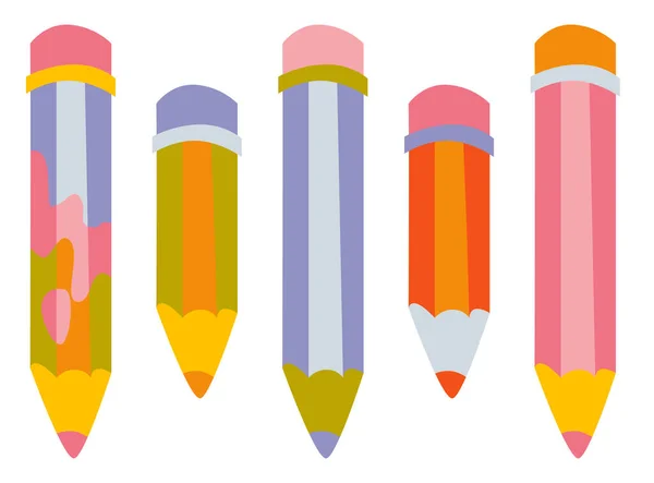 Ensemble Crayons Couleur Vectorielle Sur Fond Blanc — Image vectorielle