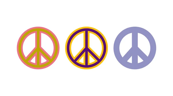 Peace Symbol Sign Vector Illustration Isolated White Background —  Vetores de Stock