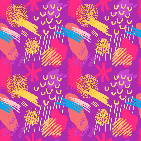 vector teenage seamless pattern naive simple style for textile design