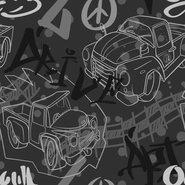 Abstract Seamless Cars Pattern Boy Background Childish Style Wheel Auto — Archivo Imágenes Vectoriales