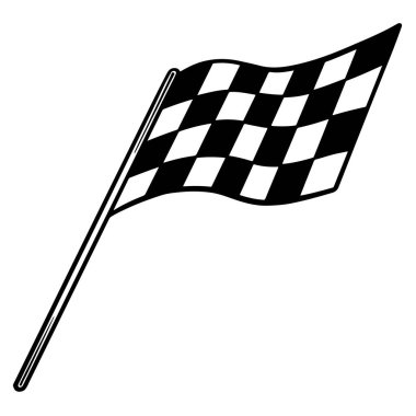 Yarış Bayrağı Simgesi Simgesi Simgesi Vektör İllüstrasyonu. Damalı bayrak simgesi.