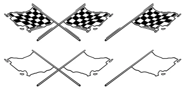 Rasse Flagge Symbol Icon Vector Illustration Ikone Der Karierten Flagge — Stockvektor